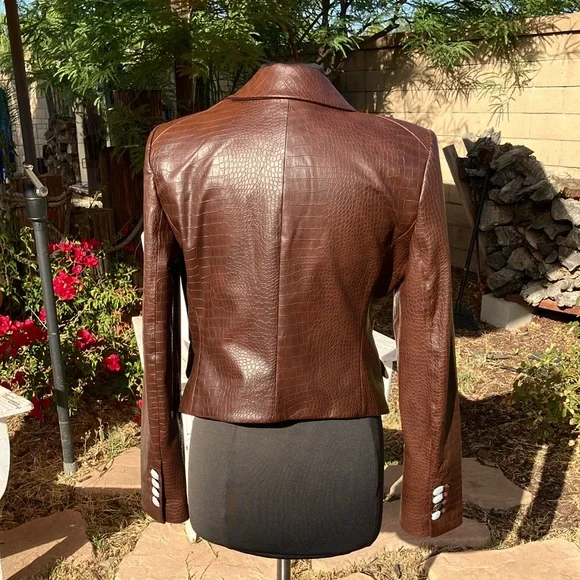 Veronica Beard Croc-Embossed Faux Leather Jacket (Flawed) - Picture 13 of 17
